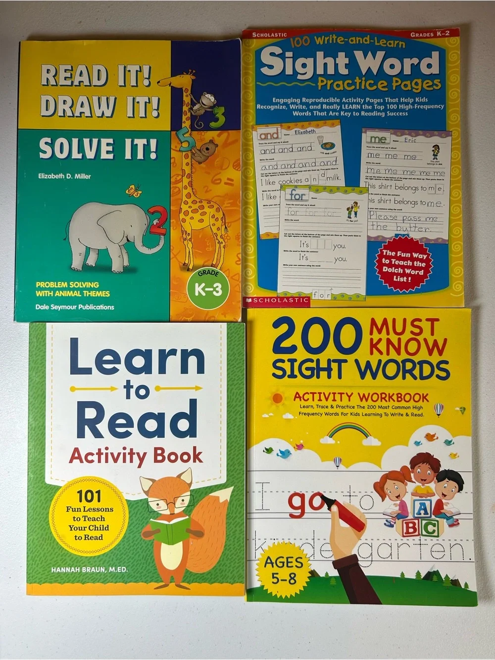 Kids Early Reading & Sight Words Book Bundle (4 Books) Grade K-3